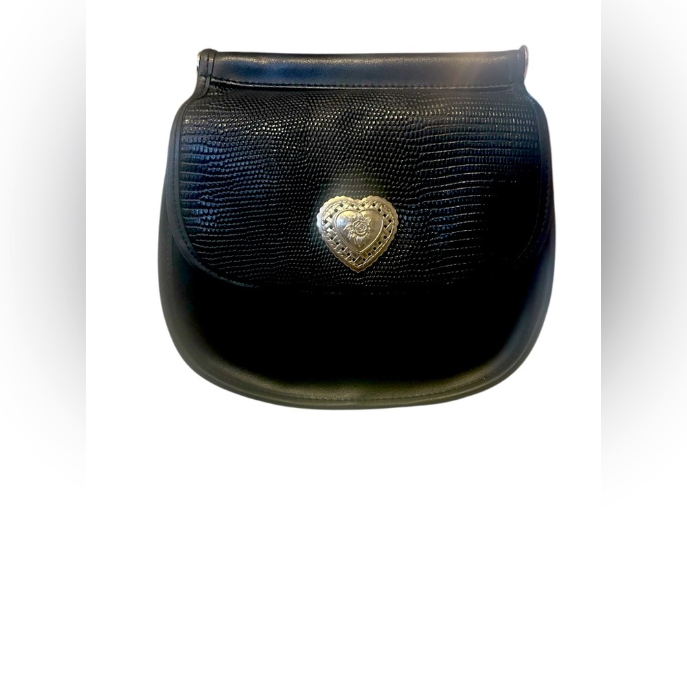 Unbranded black with silver hardware VTG saddle bag with braided strap